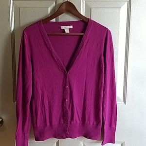 V neck purple cardigan